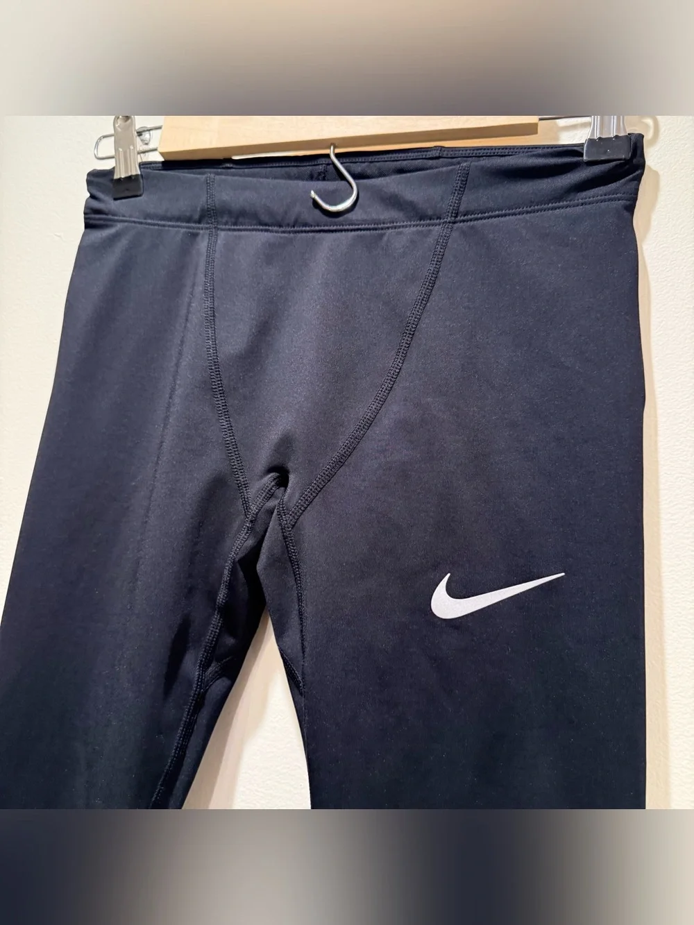 Nike Black Kids Leggings with Reflective Swoosh